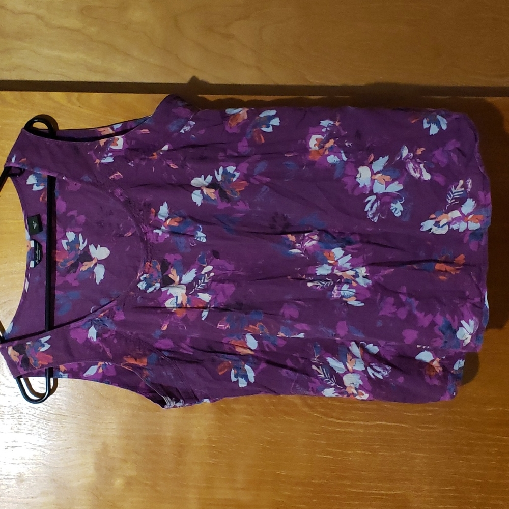 Eddie Bauer Purple Floral Top